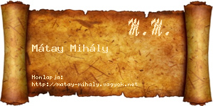Mátay Mihály névjegykártya